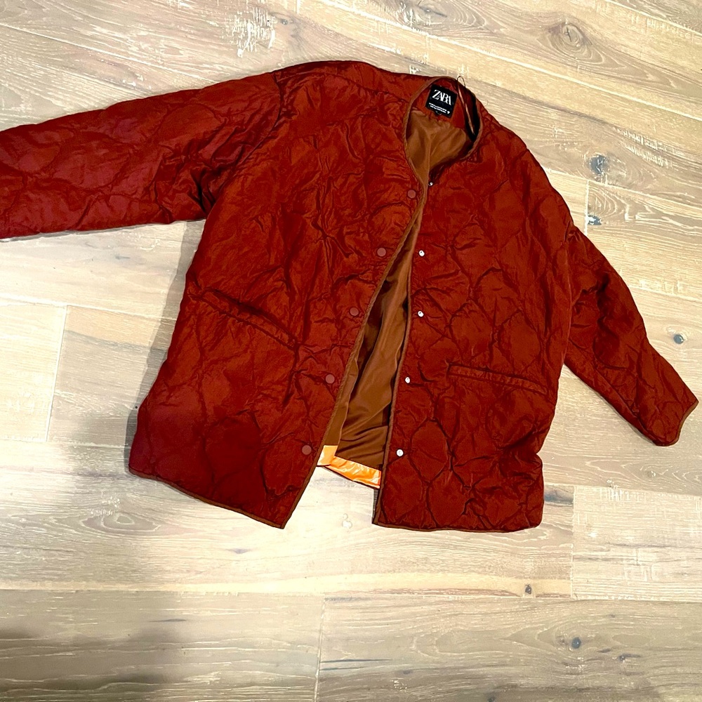 Red Zara Light weight bomber Jacket Size S